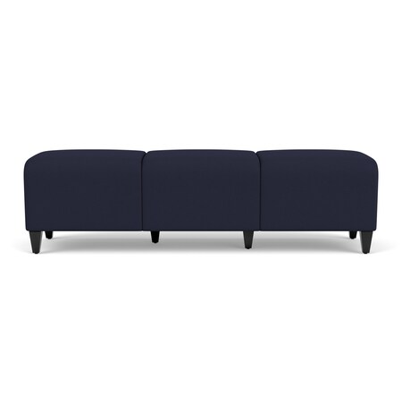 Lesro Siena Lounge Reception 3 Seat Bench, Black, OH Navy Upholstery SN3001